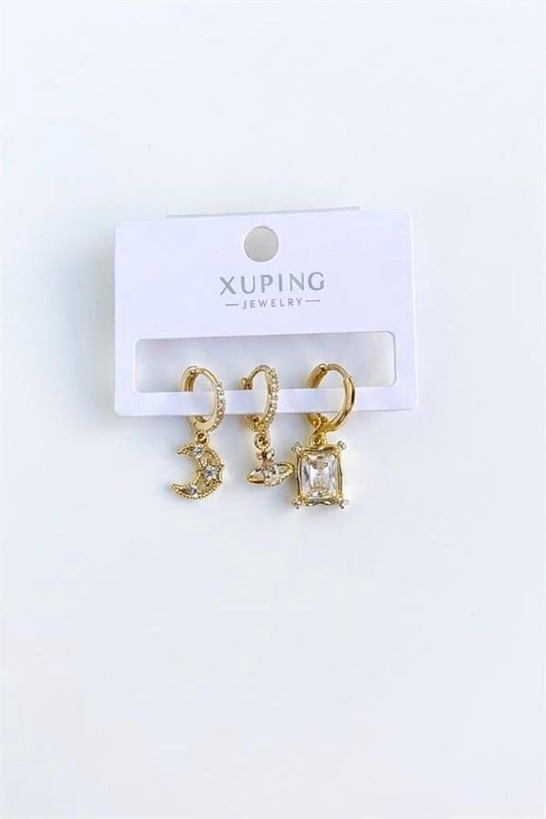 3lü Xuping Küpe - Altın