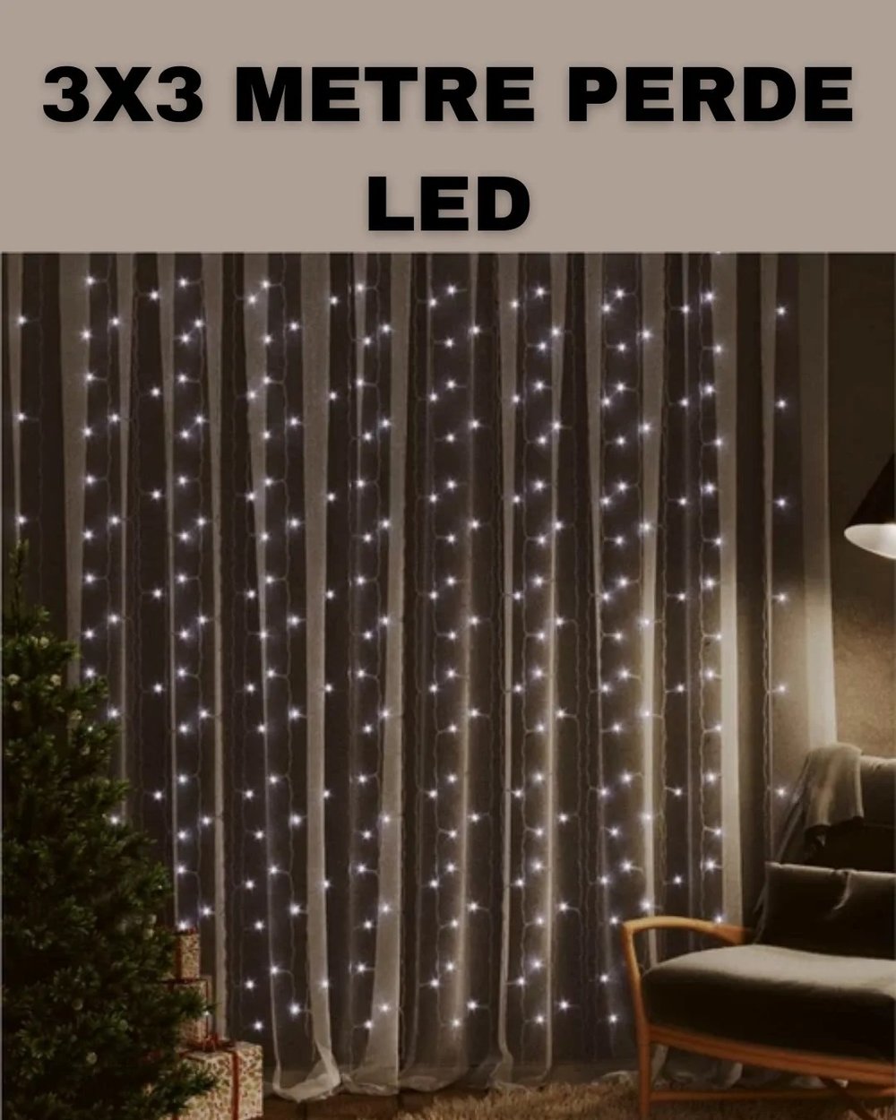 3x3 LED Şelale Perde Işık Kutlama ve Dekor Aydınlatması