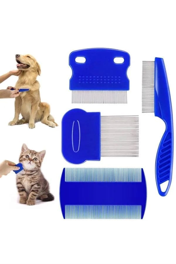 4lü Bit Evcil Hayvan Tarak Seti Kedi Köpek Bit Tarak Seti Pire Tarağı