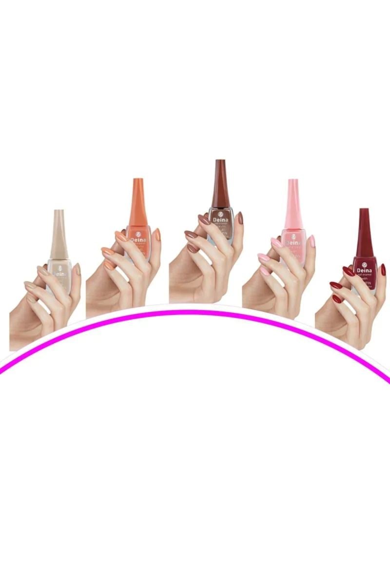 5 Adet Keratinli Besleyici Oje 14 ml SET6  mudanis