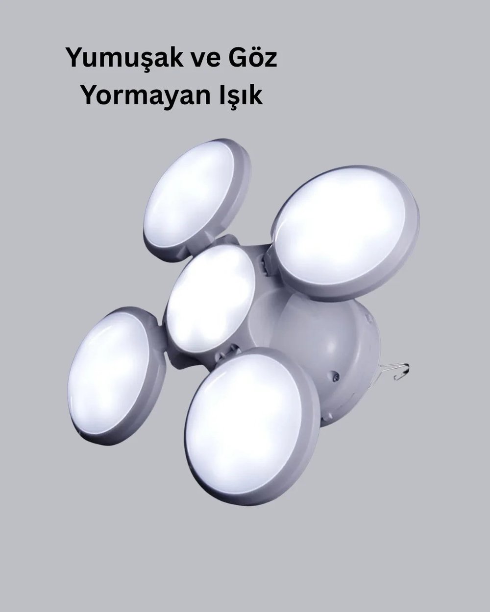 5 Kanatlı Solar Kamp Lambası – USB Şarjlı, Taşınabilir, IP65 Su Geçirmez Bahçe Lambası