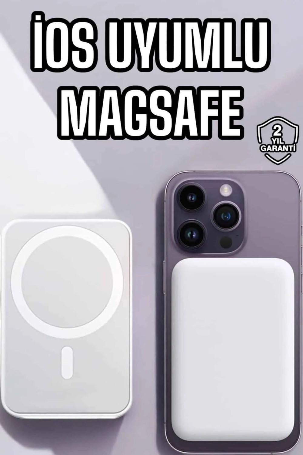 5000 Mah İOS Uyumlu Magsafe Kablosuz Şarj Hızlı Şarj Desteği