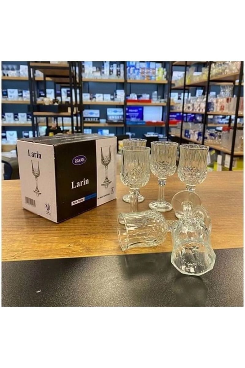 6lı Larin Kahve Yanı Su Bardağı Şeffaf Renk Royaleks-70682