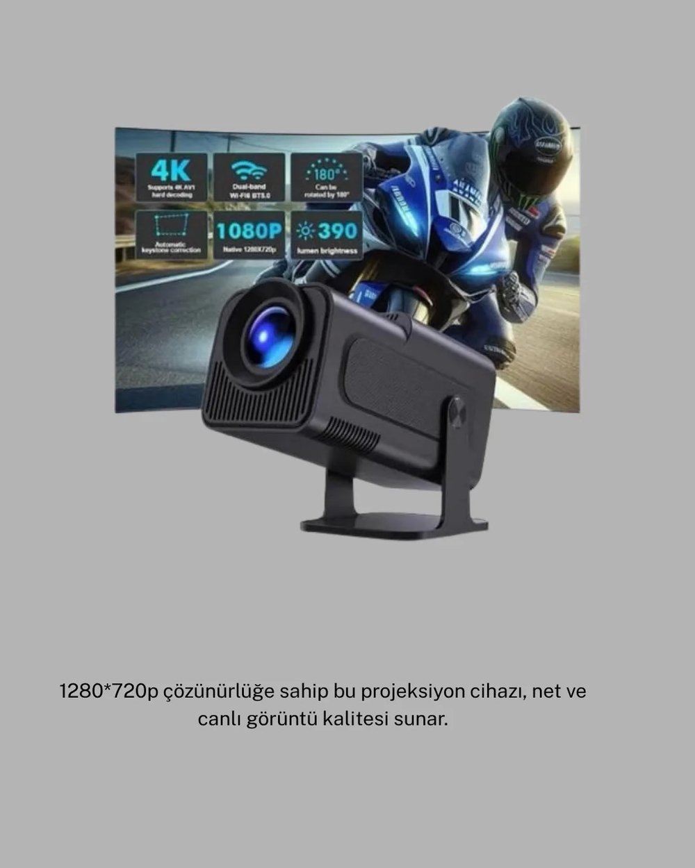 Android Projeksiyon Game Box – 1280x720p HD Çözünürlük, Bluetooth,HDMI ve USB Girişli