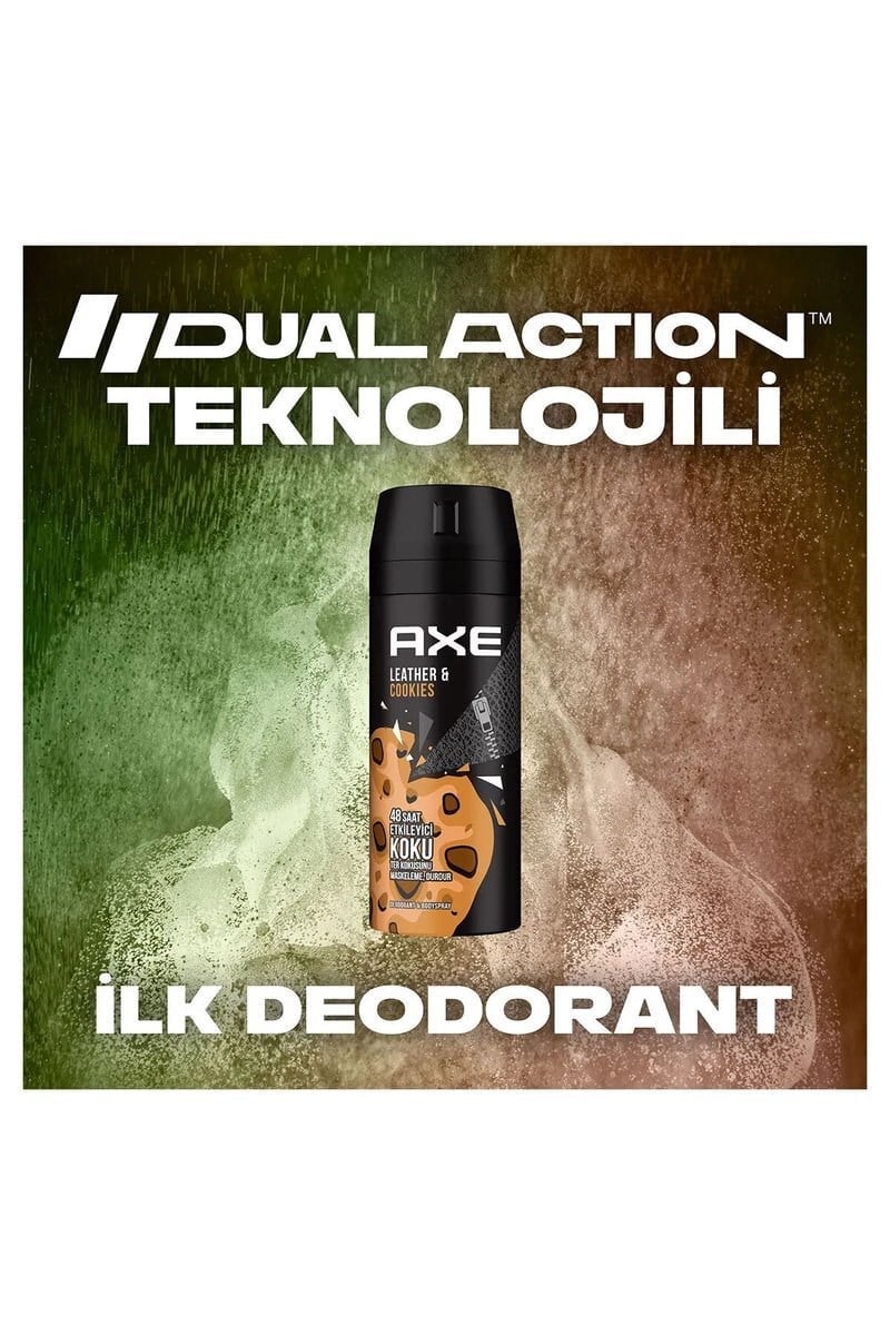 Axe Erkek Sprey Deodorant Leather & Cookies 48 Saat Etkileyeci Koku 150 ml