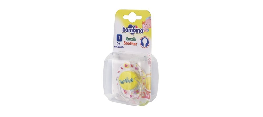 Bambino Desenli Silikon Kiraz Uçlu Emzik No.3