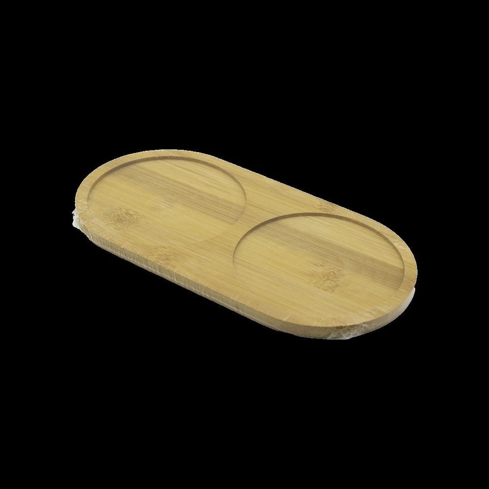 Bambu 2 Bölmeli Oval Yağdanlık Altlığı 12x24x0.8 cm