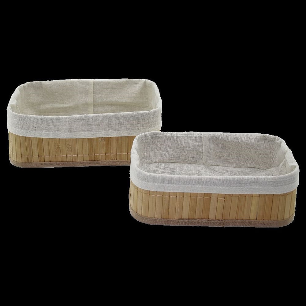 Bambu Kenarlı Organizer Sepet 2li (19x27x10 & 15x24x8 cm)