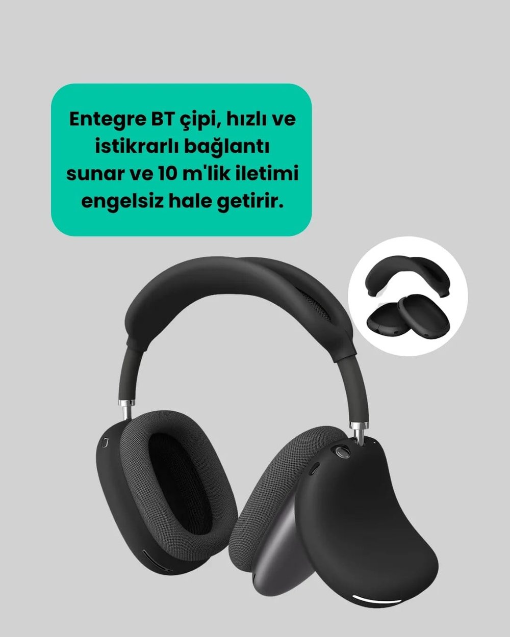 Bluetooth V5.0 Kablosuz Kulak Üstü Kulaklık | Katlanabilir, Mikro USB Girişli