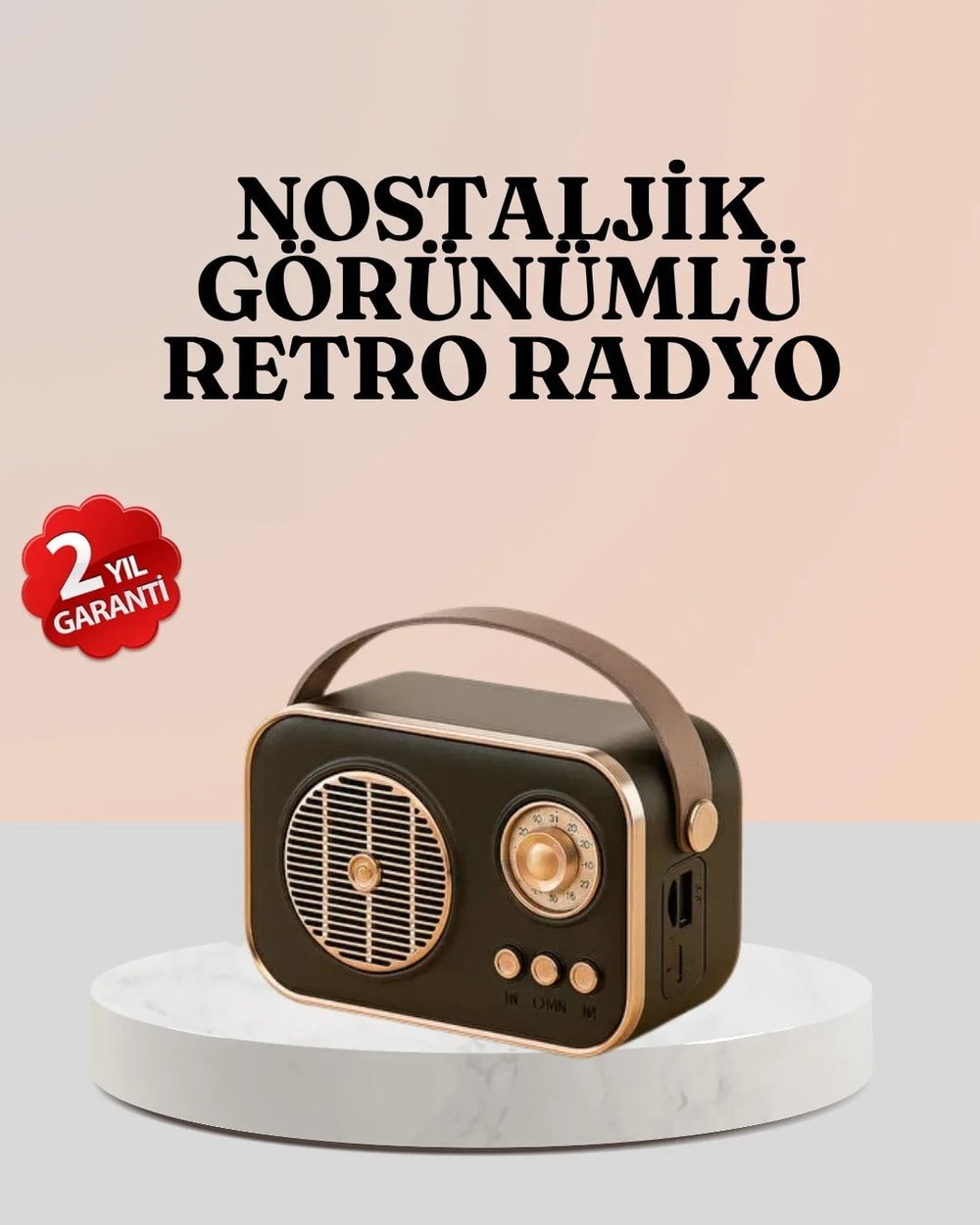 Bluetooth’lu Retro Radyo – FM Destekli Nostaljik Hoparlör