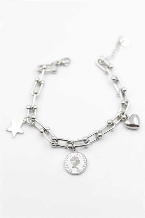 Charm Tfn Zincir Bileklik - Gümüş