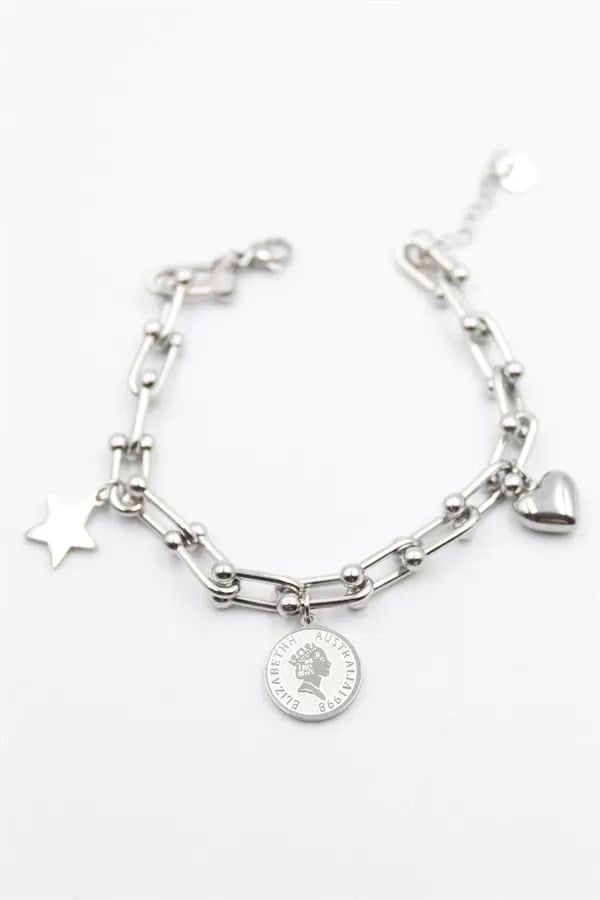 Charm Tfn Zincir Bileklik - Gümüş