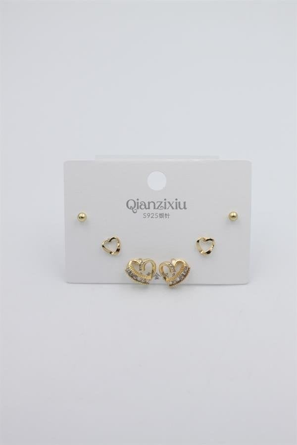 Çoklu Set Küpe - Altın