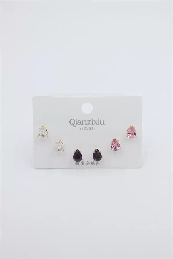 Çoklu Set Küpe - Altın