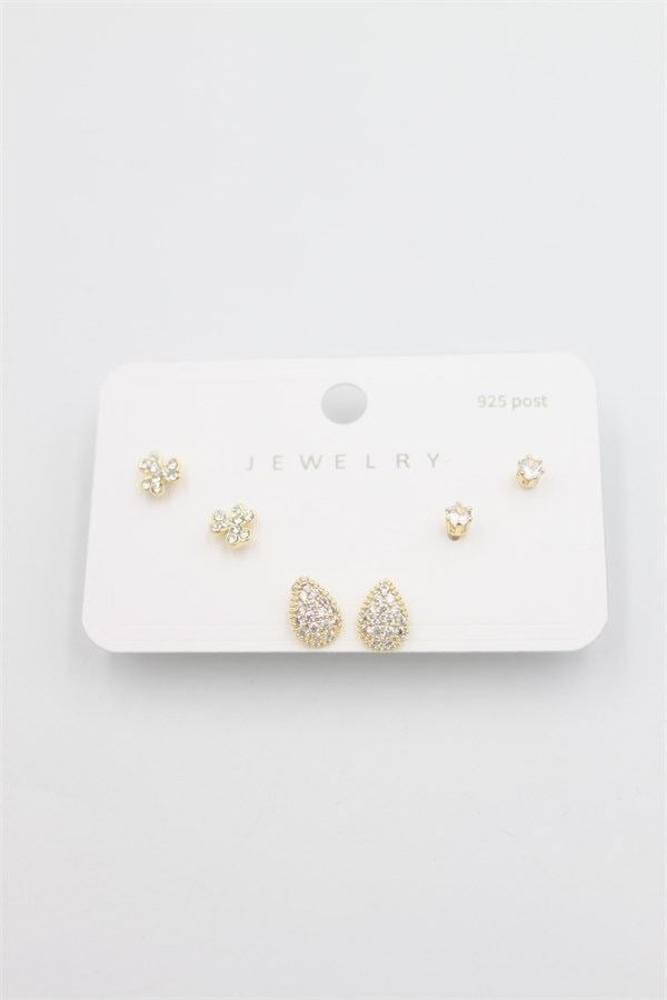 Çoklu Set Küpe - Altın