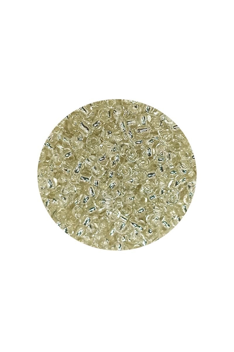 Dökme Cam Kum Boncuk (11/0) 2 mm - 20 Gram -  Şeffaf Beyaz - BNC018