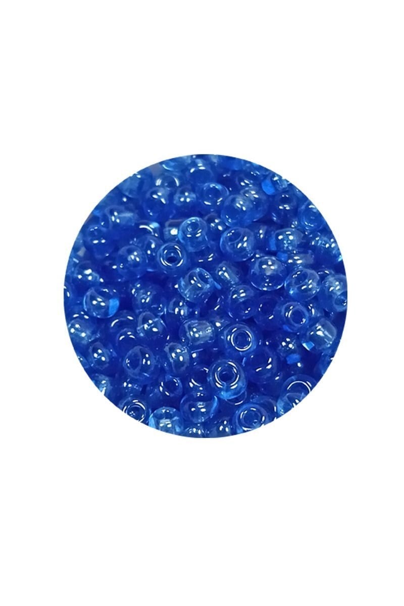 Dökme Cam Kum Boncuk (8/0) 3 mm - 60 Gram - Şeffaf Açık Mavi - BNC204
