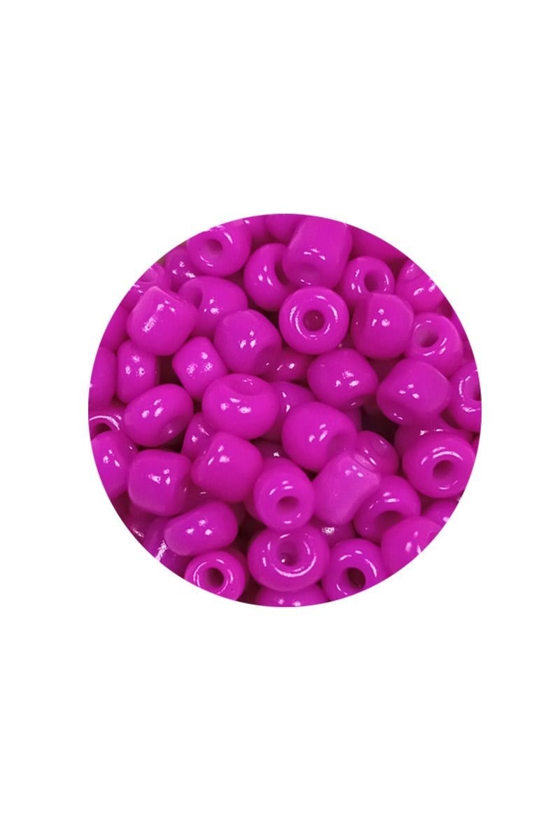 Dökme Cam Kum Boncuk Büyük Boy (6/0) 4 mm - 20 Gram - Fuşya - BNC099