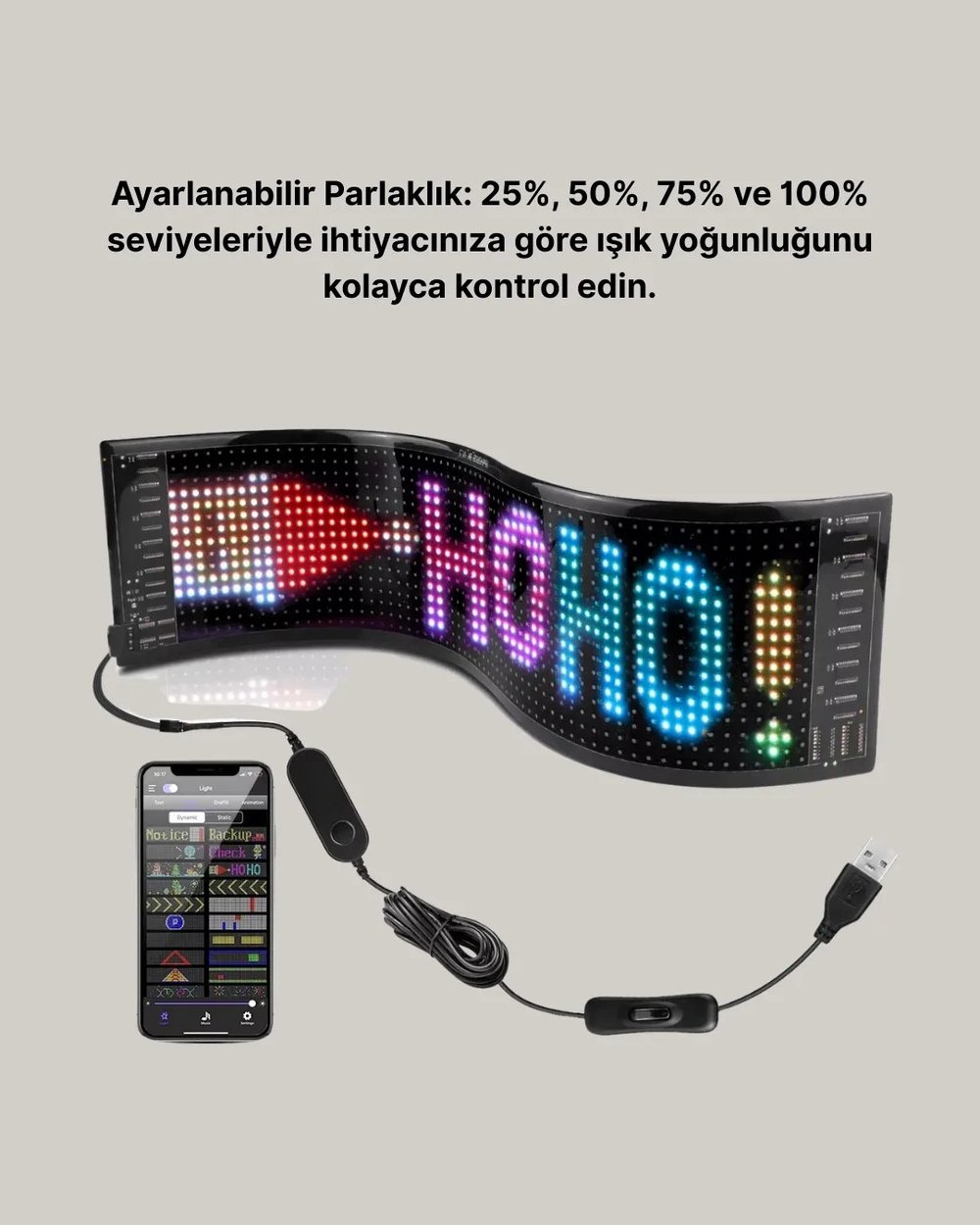 Gece Kullanıma Uygun Pixel RGB LED Panel Estetik Atmosfer Işığı