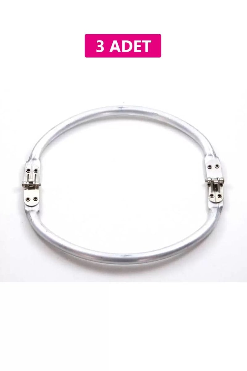 Gizli Metal Oval Çanta Bursu – 3 Adet - 24 cm - Metal Çanta Aparatı Çanta Aksesuarı