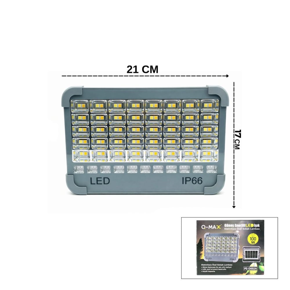 Güneş Enerjili LED Projektör Powerbank IP66 – Kamp & Dış Mekan (Çakarlı)