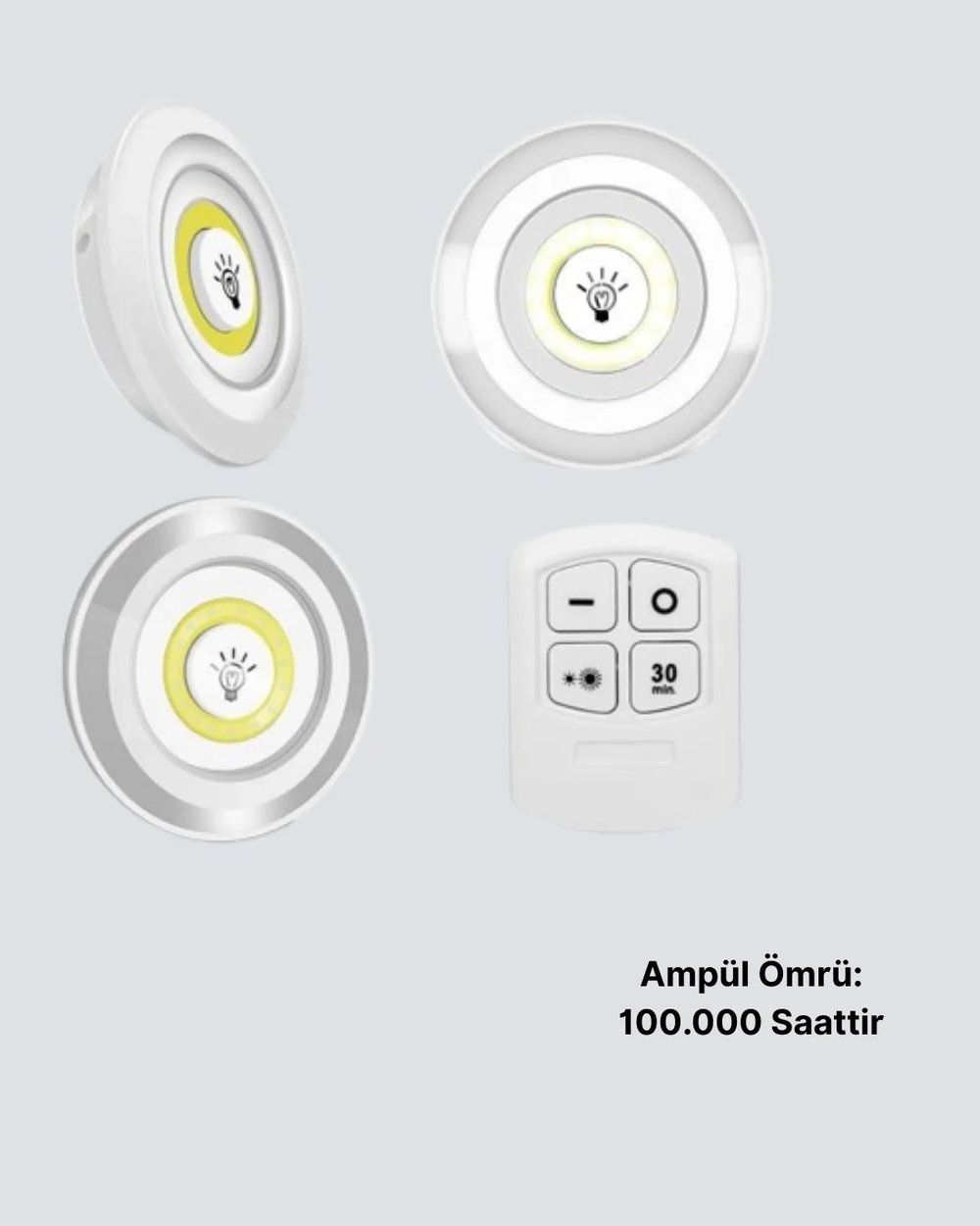 Kablosuz Gün Işığı 3’lü LED Spot Lamba Kumandalı
