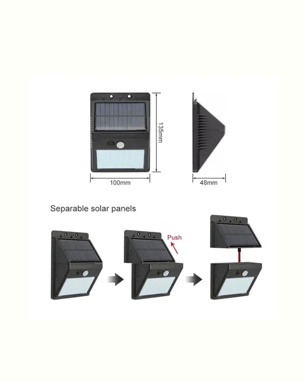 Kablosuz Solar LED Lamba | Bahçe, Veranda, Merdiven Işığı, Otomatik Aç-Kapa Sensörlü