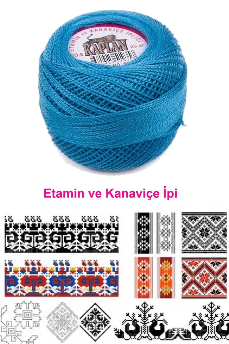 Kaplan Etamin Ve Kanaviçe İpi 8 No Kod/Renk: 518 - Royaleks
