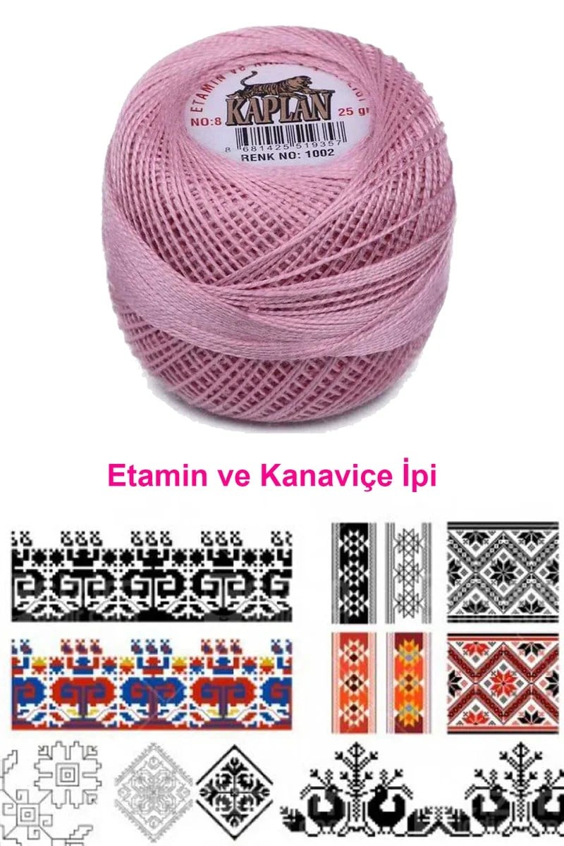 Kaplan Etamin Ve Kanaviçe İpi 8 No Kod/Renk: 1015 - Royaleks