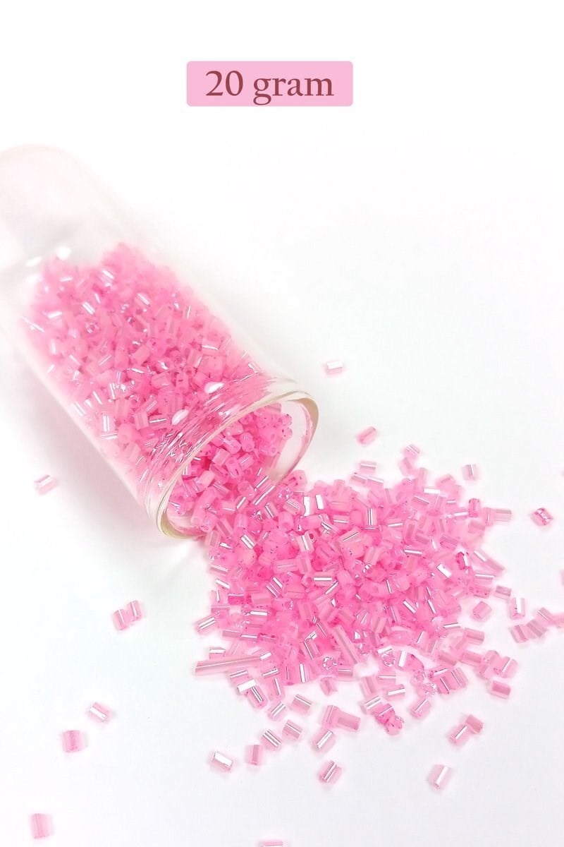Kesme Cam Boncuk 2mm - 20 Gram - Pembe -BNC323