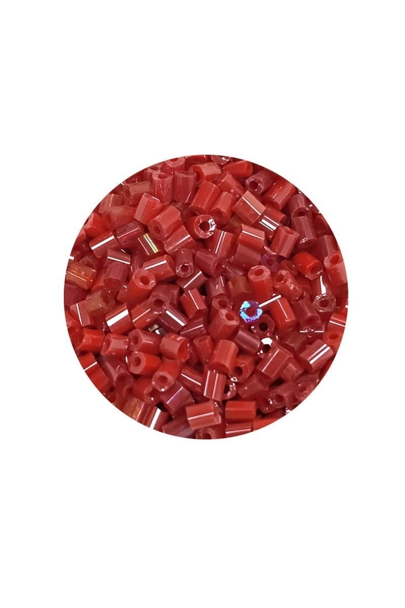 Kesme Cam Boncuk 2mm - 60 Gram - Koyu Kırmızı - BNC370