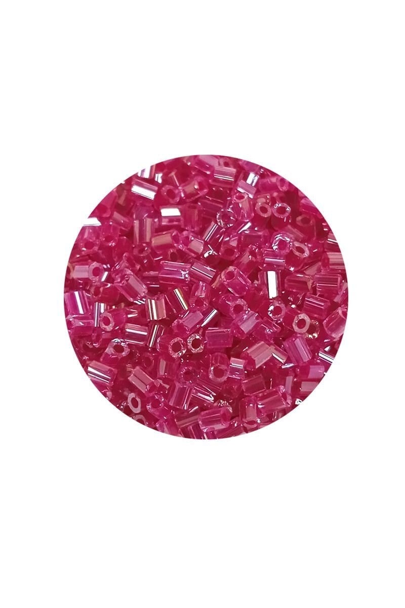 Kesme Cam Boncuk 2mm - 60 Gram - Şeffaf Koyu Pembe - BNC394