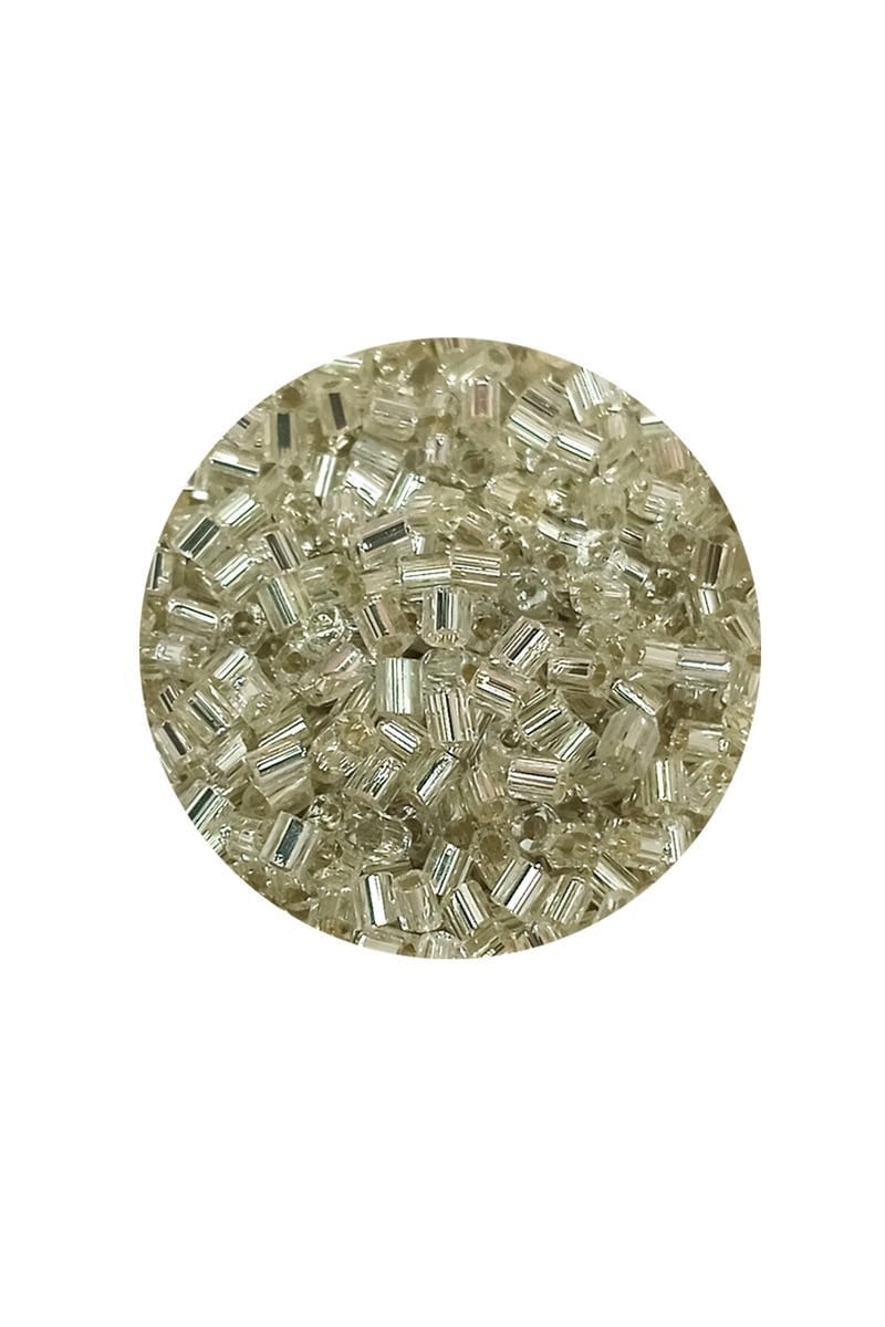 Kesme Cam Boncuk 2mm - 60 Gram - Şeffaf Gümüş - BNC378