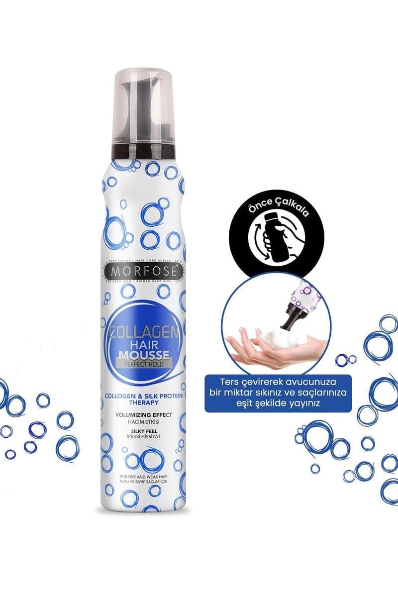 Kolajen Saç Köpük 200 ML - Besleyici Parlak Görünüm - mrfs