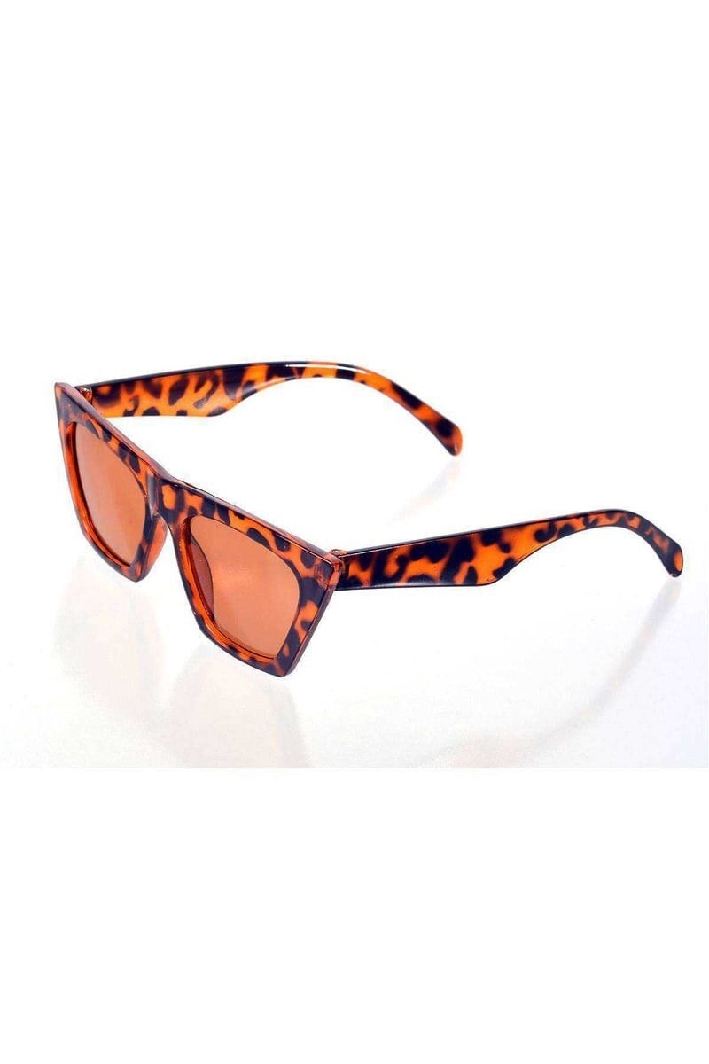 Leopar Çerçeve Cat Eye Kadın Güneş Gözlüğü - Moda Gözlük