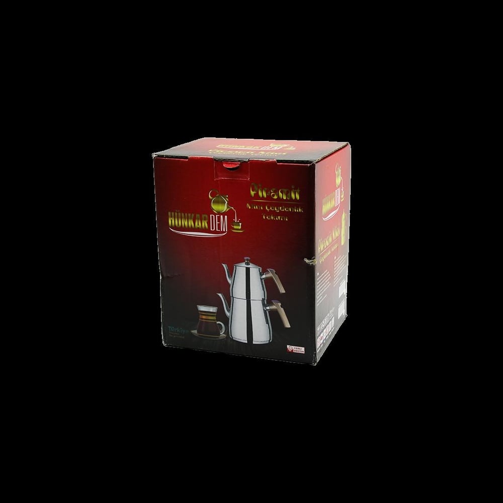 Mini Çelik Çaydanlık Seti (0.9L + 1.5L) Kendinden Süzgeçli