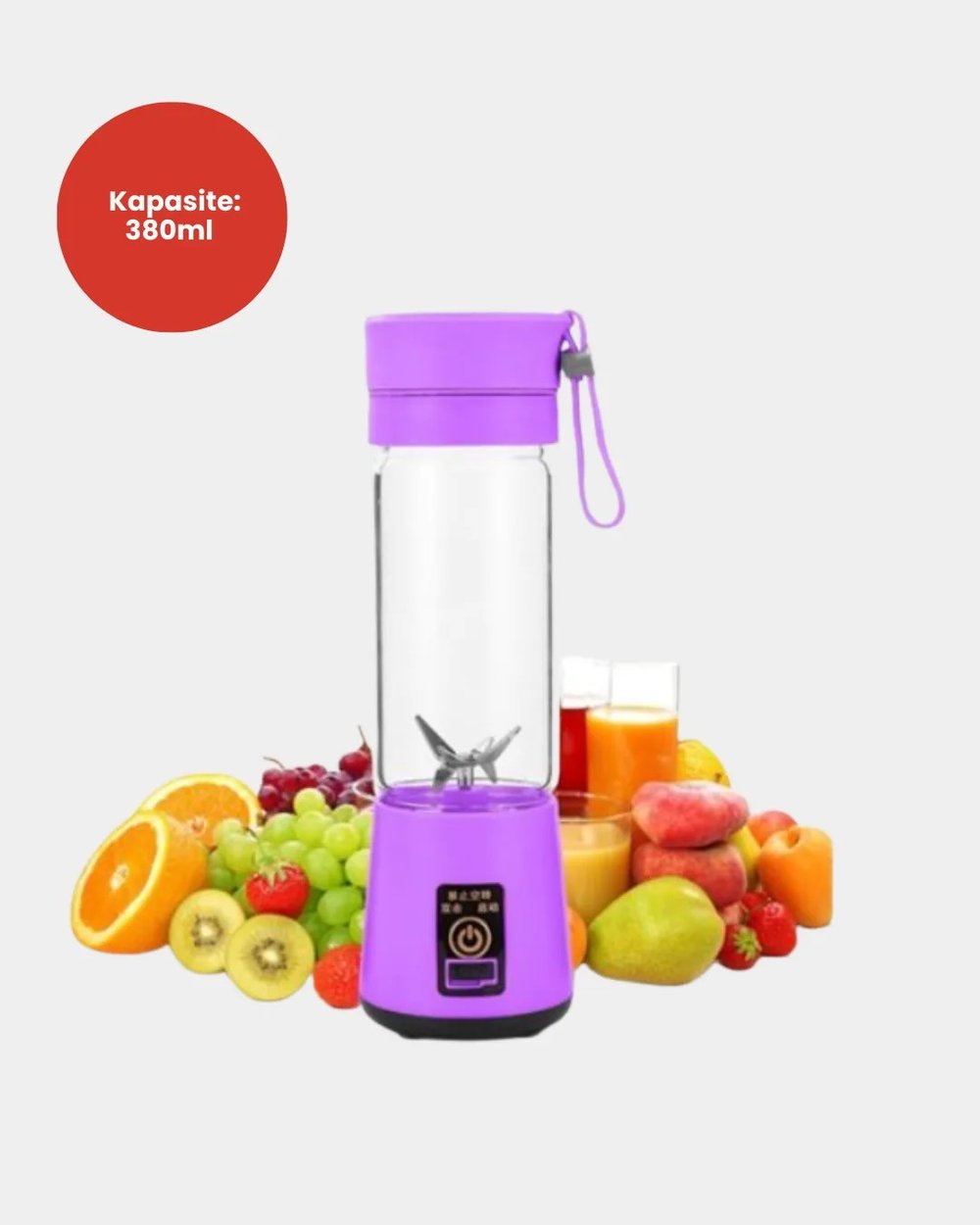 Mini Taşınabilir Blender 380ml USB Şarjlı Detoks Smoothie Hazırlayıcı