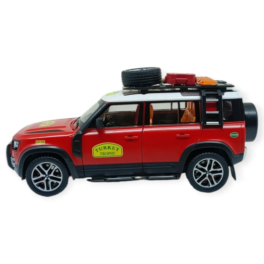 Model Araçlar - Metal Sesli Off-Road Araba 22 cm - Kırmızı
