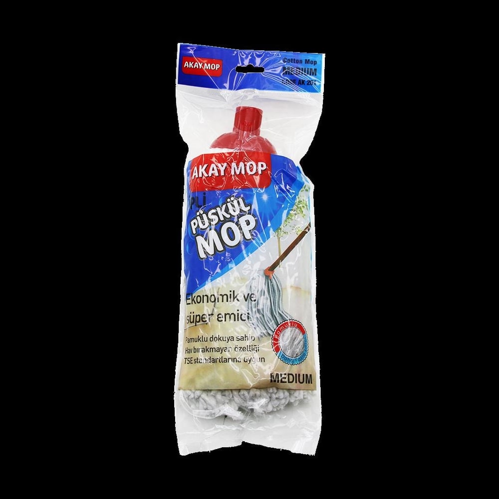 Pamuklu Püsküllü Küçük Mop (Klasik Sap Uyumlu)