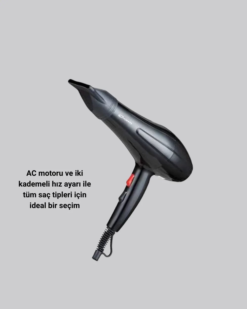 Profesyonel 2200W Fön Makinesi – AC Motorlu, Hızlı Kurutma, Hafif Tasarım