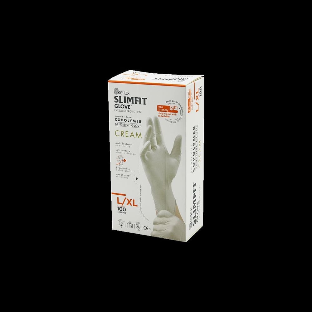 Pudrasız Nitril Muayene Eldiveni L-XL 100lü (Krem)