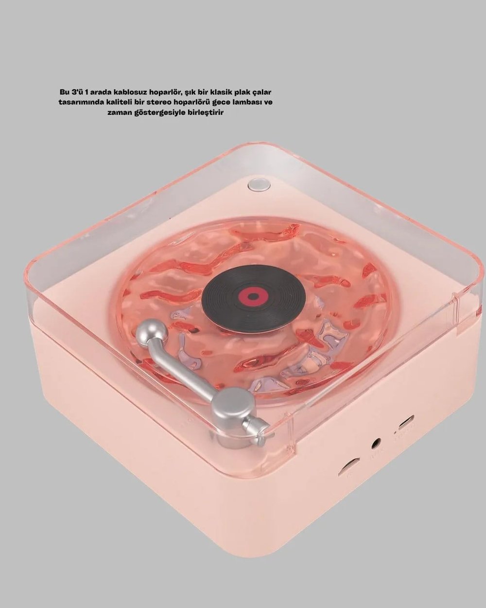 Retro Bluetooth Hoparlör PEMBE