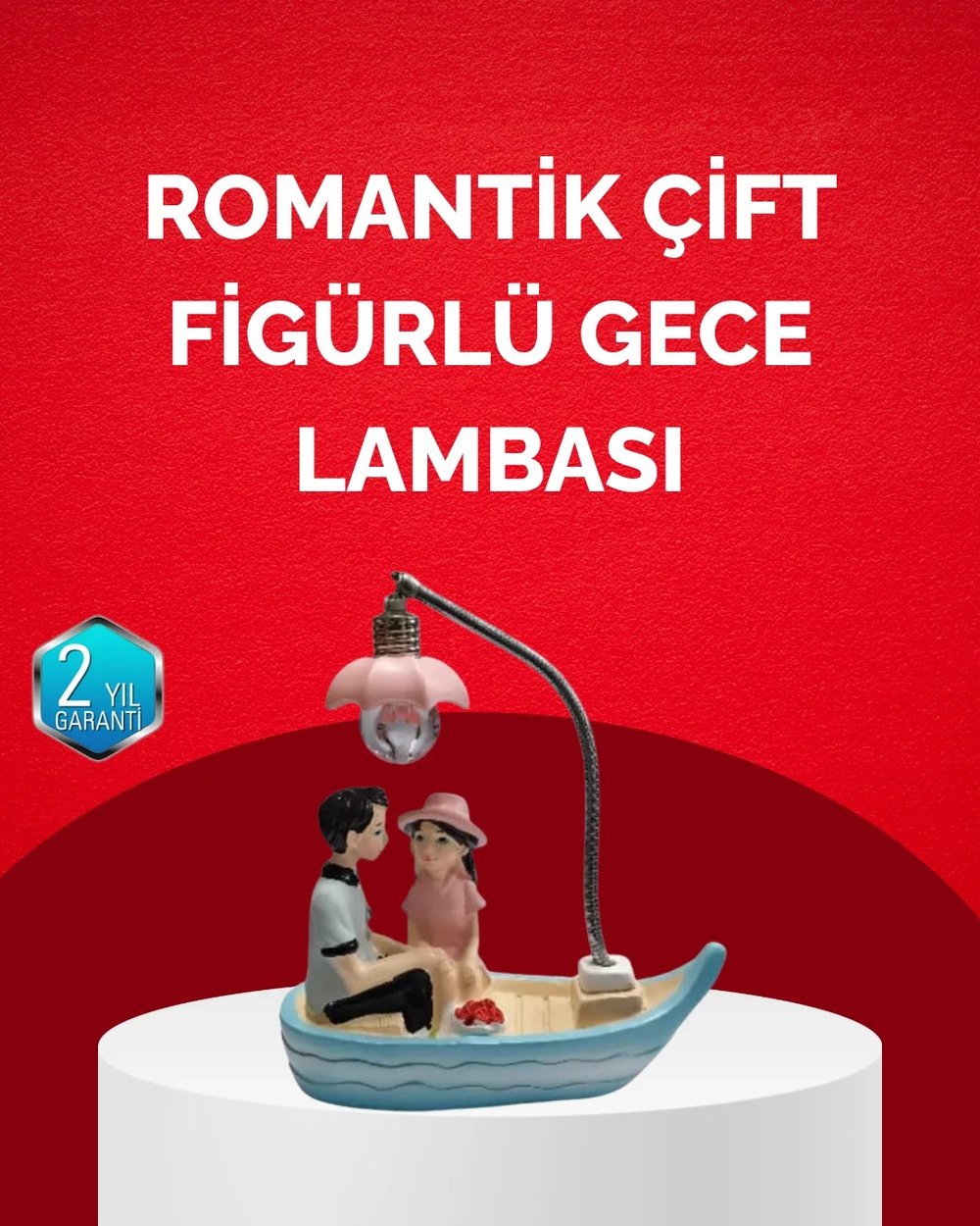 Sevgililer Günü İçin Romantik Çift Figürlü Dekoratif Gece Lambası