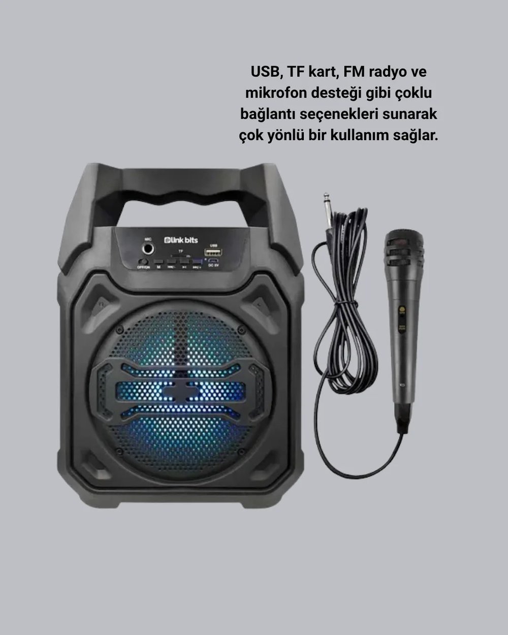 Taşınabilir Bluetooth Hoparlör – FM Radyo, USB, SD Kart ve TWS Özellikli