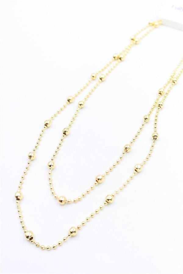 Top Zincir Kolye-90cm - Altın