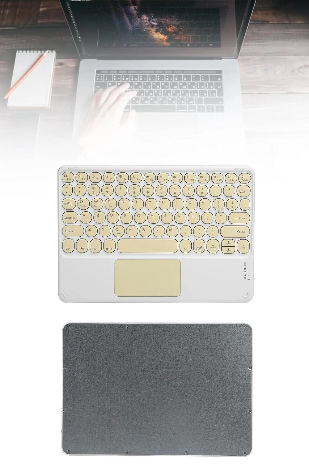 Touchpad Tüm Cihazlara Uyumlu Bluetooth Klavye Touchpad Slim Kablosuz Wifi Q Klavye