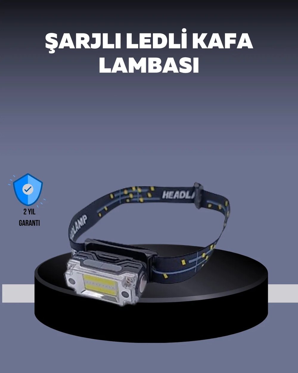 USB Şarjlı Mini LED KAFA Feneri 50m Odak 150m Geniş Aydınlatm