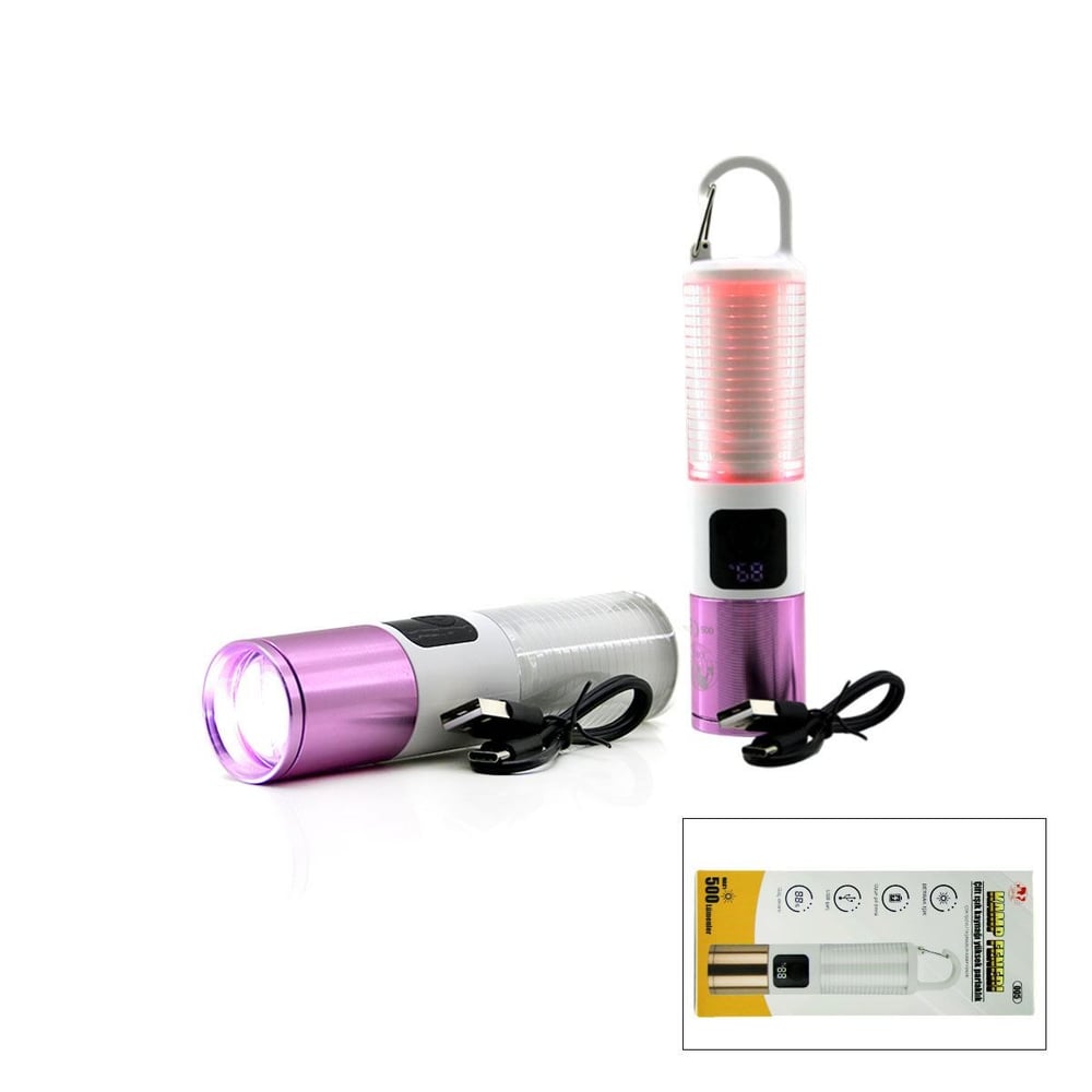 USB Şarjlı Zoom El Feneri - 6 Modlu (Kamp & Çok Amaçlı)