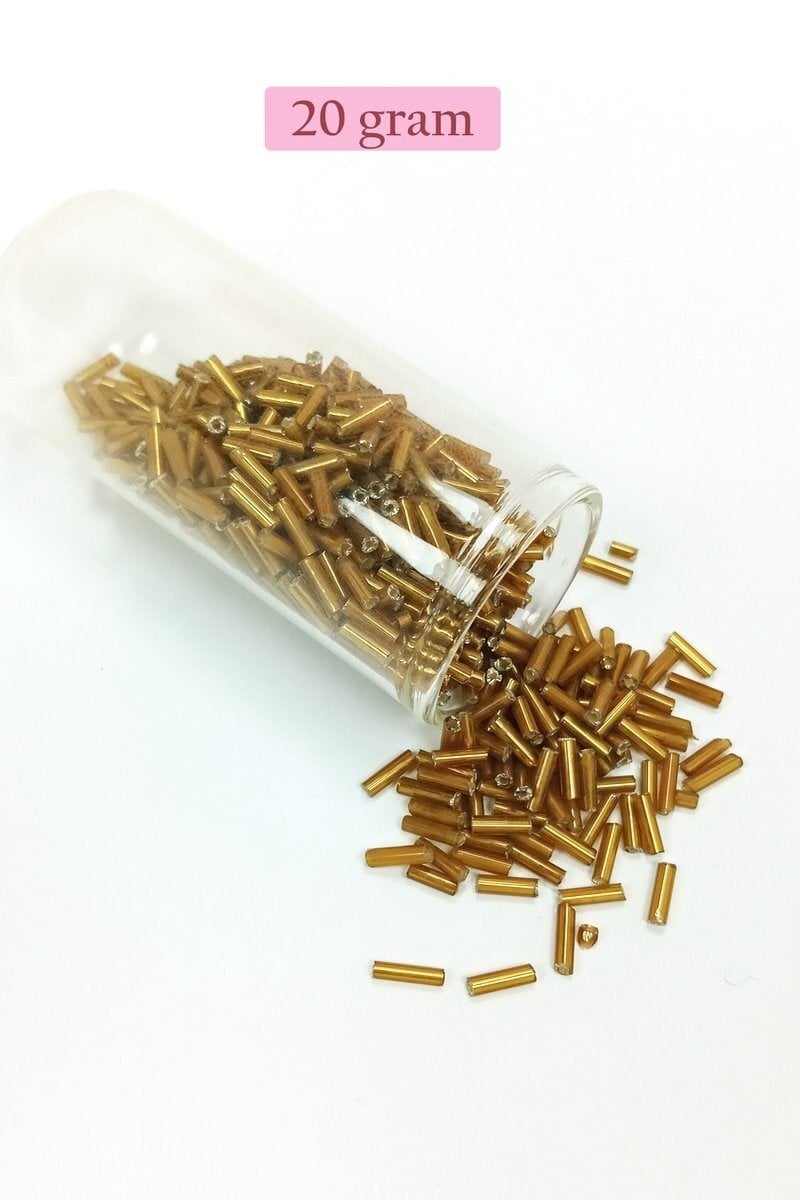 Uzun Boru Kesme Boncuk Çap 2mm Uzunluk 10 mm - 4 Renk - Toplam 80 Gram - BNC427