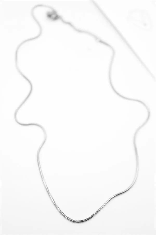 Yılan Zincir Kolye - 46cm - Gümüş